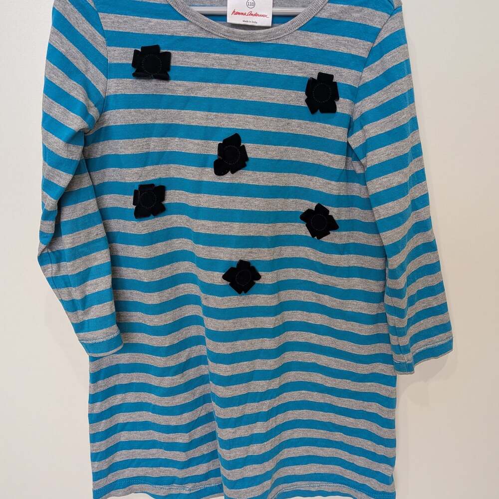 Hanna Andersson Striped Dress with Flowers Size 5